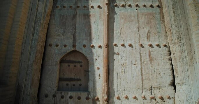 Bukhara city, Uzbekistan Gates to a Mosque. Medieval mosque of the IX century. Silk Road Central Asia 1 of 2