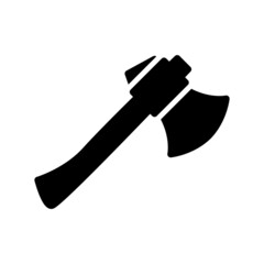 Axe icon. Black icon isolated on white background. Axe simple silhouette. Web site page and mobile app design vector element.