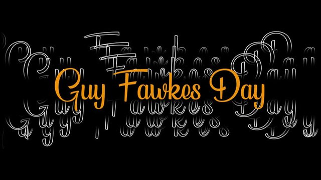 November holidays, Guy Fawkes Day, day of November Month, creative typography on Black Background	