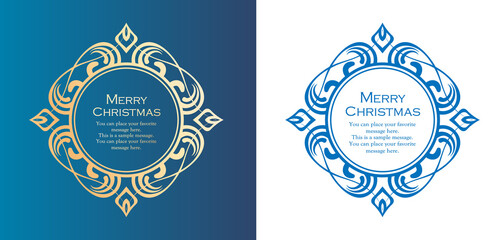 クリスマスをイメージしたフレームデザインのセット。アンティーク。ビンテージ。エレガント