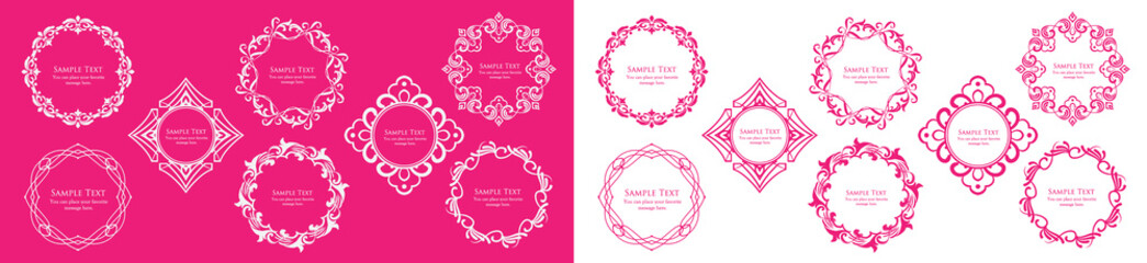 クリスマスをイメージしたフレームデザインのセット。アンティーク。ビンテージ。エレガント