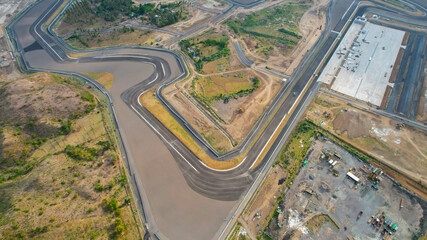 defaultAerial view of full track view of the mandalika circuit. The international mandalika circuit...