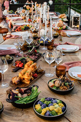 Food in restaurant, wedding 