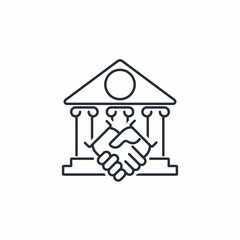 Investment support. Vector linear icon isolated on white background.