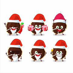 Santa Claus emoticons with chocolate tart cartoon character
