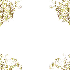 seamless vintage pattern with golden elements on colorfil background