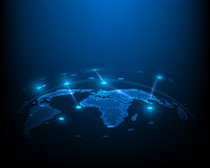 Global business network of money transfers and currency exchange illustration