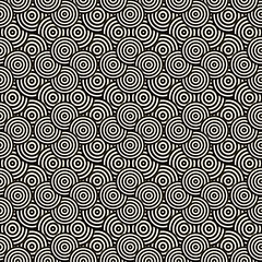 Seamless pattern random circles back and white abstract background.