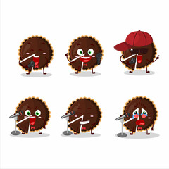 A Cute Cartoon design concept of chocolate tart singing a famous song