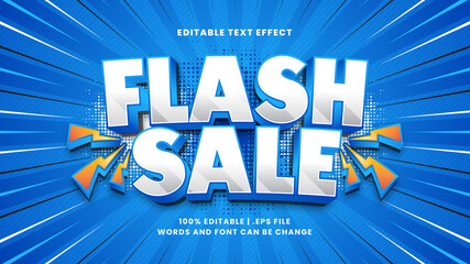 Flash sale comic style editable text effect