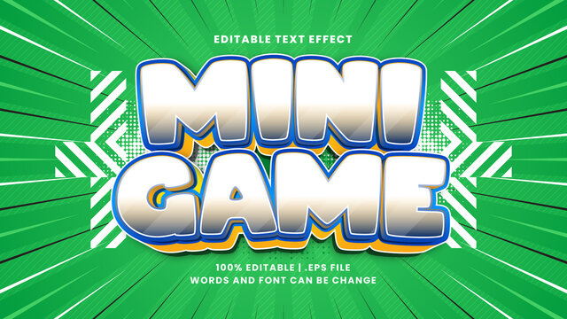 Mini game editable text effect with funny and cartoon text style