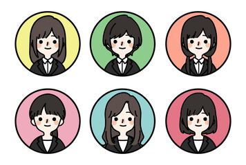 人物セットアイコンセット_スーツの女性