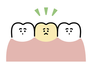 1本だけ変色した歯（差し歯・被せ物等）　キャラクター