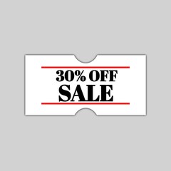 30 percent off sale promotion icon sticker 