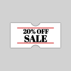 20 percent off sale promotion icon sticker 