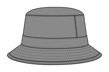 Bucket hat template vector illustration