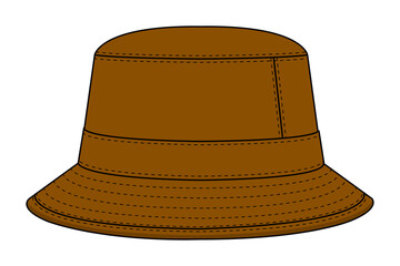 Bucket hat template vector illustration
