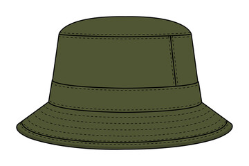 Bucket hat template vector illustration