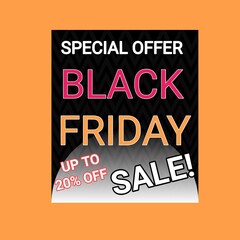Obraz premium Special offer black Friday up to 20 off sale sticker