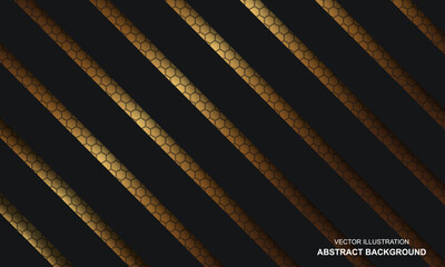 Obraz premium Abstract background black dop with golden lines luxury theme