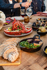 Food in restaurant, wedding