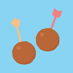 シンプルでかわいいミートボールのイラスト
