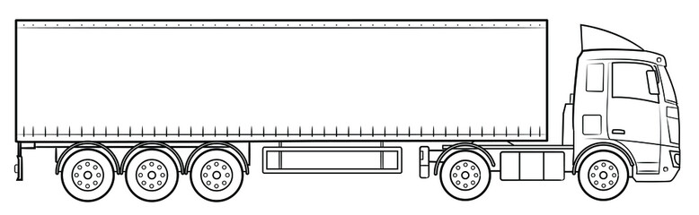 Semi trailer truck - vector illustration.