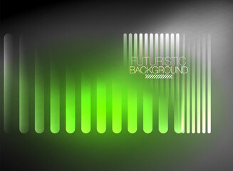 Bright neon color techno abstract background, shiny glowing neon lines in the dark background