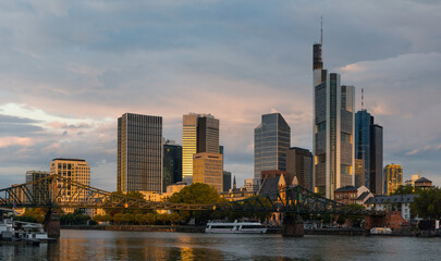 Obraz premium Skyline of Frankfurt am Main, Germany, European Finance Capital