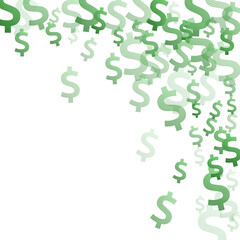 Green dollar symbols flying currency vector