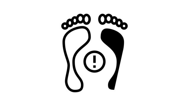 postural deformity feet animated line icon. postural deformity feet sign. isolated on white background