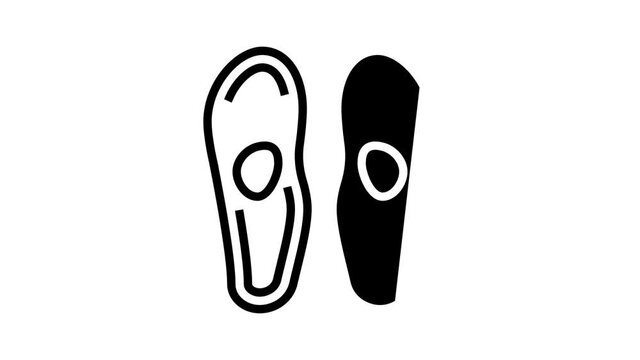 insoles for treatment flat feet animated line icon. insoles for treatment flat feet sign. isolated on white background