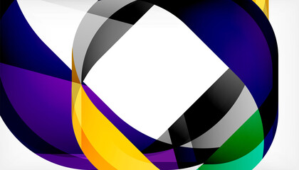 Abstract square shape with overlapping waves, minimal geometric background. Vector Illustration For Wallpaper, Banner, Background, Landing Page