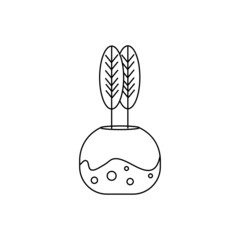 Vase with decorative plant icon eps ten