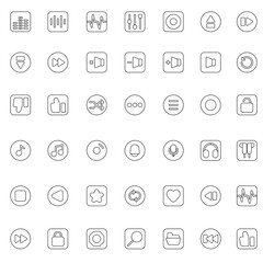 Outline Music Player icon Vector graphics illustration collection set