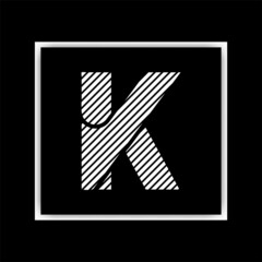 Letter K logo with line design