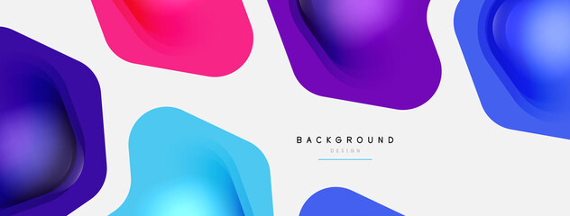 Color arrow shapes on white backdrop. Minimal geometric abstract background. Vector illustration for wallpaper banner background or landing page