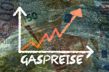 Euro Geldscheine und die Gaspreise in Europa