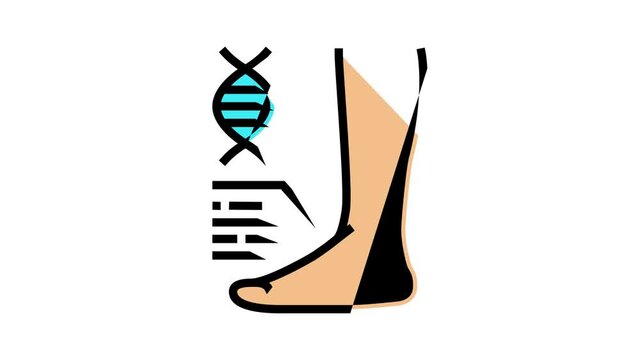 genetic flat feet disease animated color icon. genetic flat feet disease sign. isolated on white background