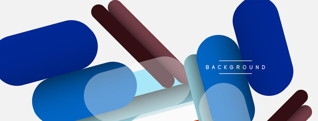 Overlapping round shapes and lines background. Vector illustration for wallpaper banner background or landing page