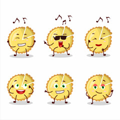 An image of lemon tart dancer cartoon character enjoying the music