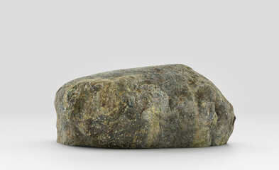 Isolated realistic rock  in white background, 3d Rendering