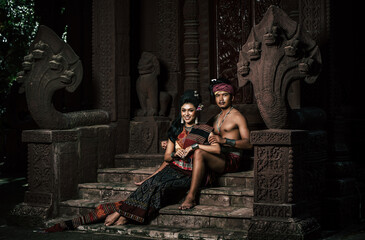 Young Actor and Actress wearing beautiful ancient costumes