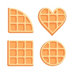 Waffle set. Belgian waffles icon vector collection.