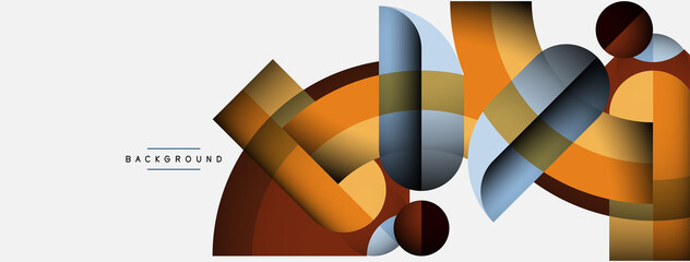 Obraz premium Geometric abstract background. Round shapes, circles, lines composition for wallpaper banner background or landing page