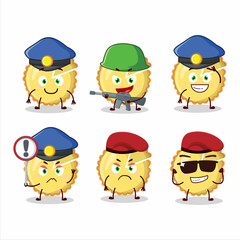 A dedicated Police officer of lemon tart mascot design style