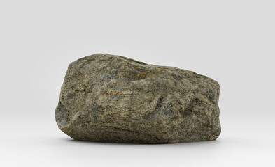 Fototapeta premium Isolated realistic rock in white background, 3d Rendering