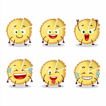Cartoon character of lemon tart with smile expression