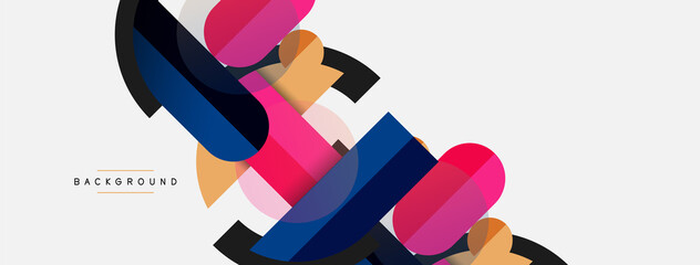 Obraz premium Round geometric shapes lines and circles. Vector template for wallpaper banner background or landing page