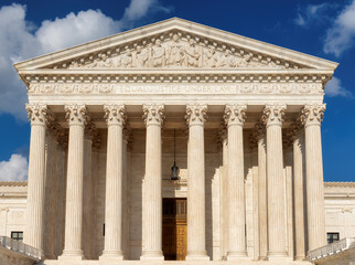 The United States Supreme Court Building at summer day in Washington DC, USA.	